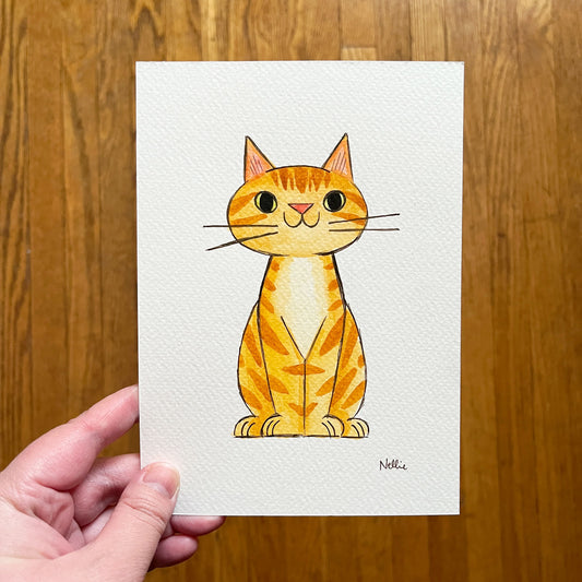 Sitting Ginger Tabby - Mini Painting