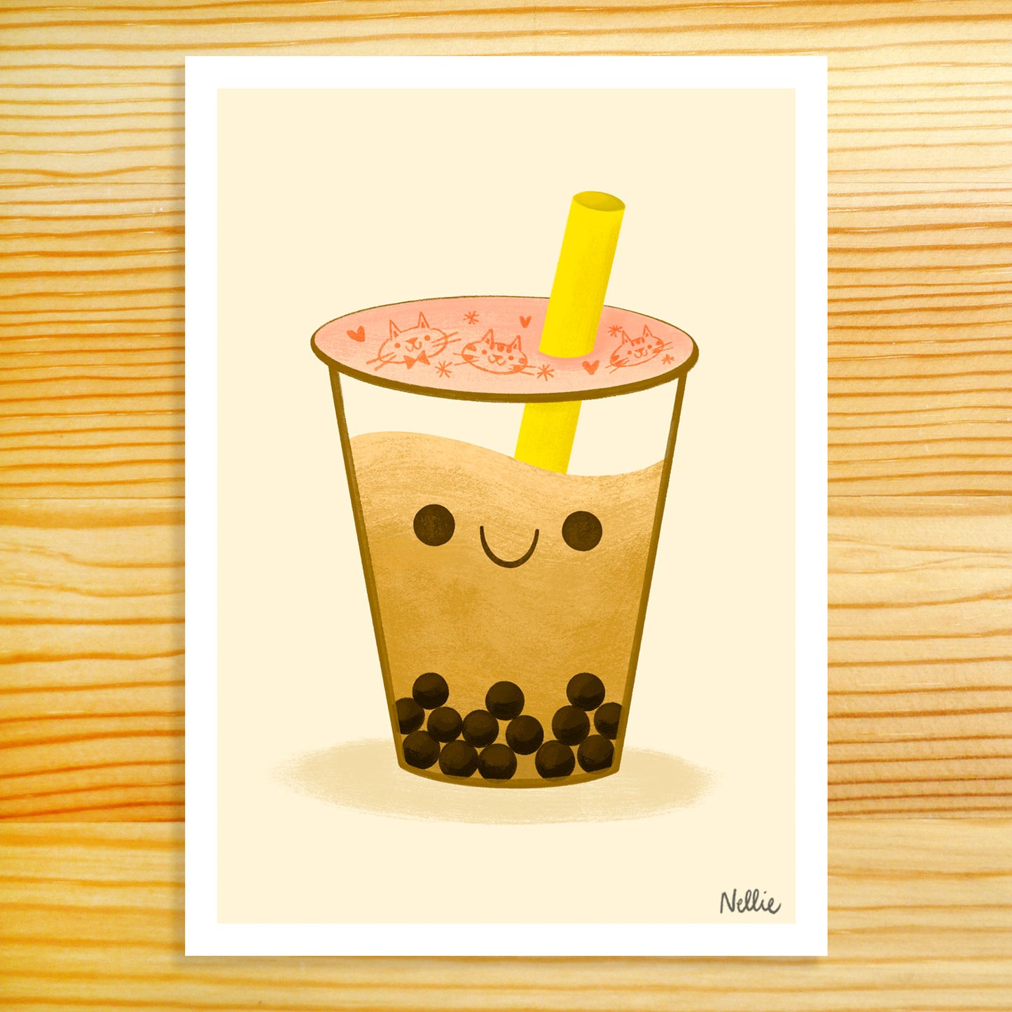 Boba Milk Tea - 5x7 Art Print