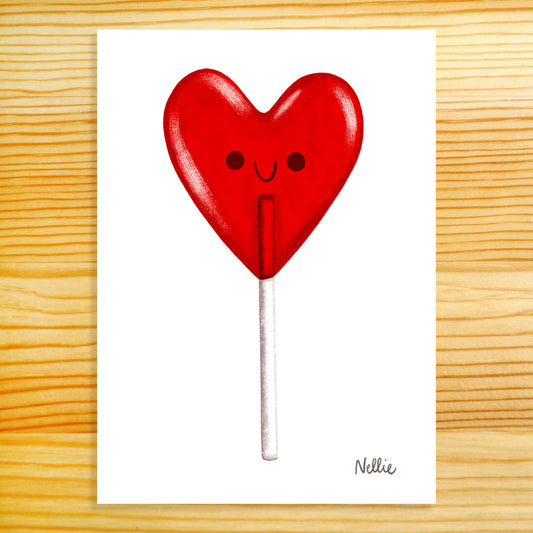 Sucker for Love (Heart Lollipop) - 5x7 Print