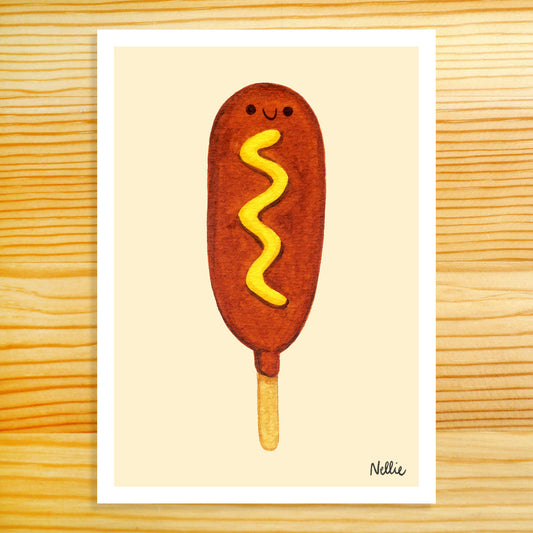 Mustard Corn Dog - 5x7 Art Print