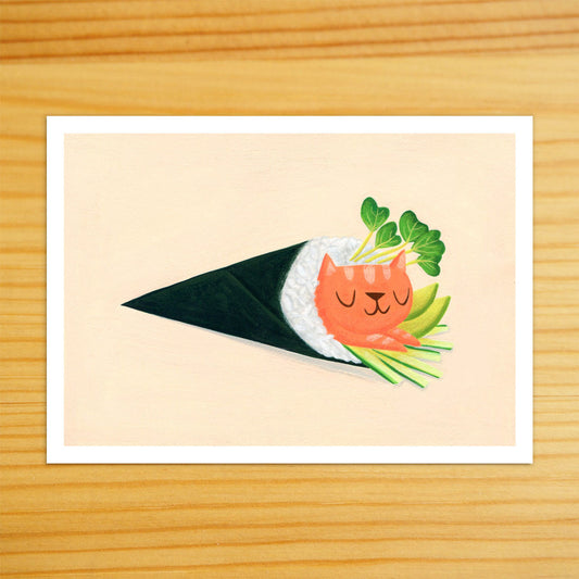 Salmon Handroll Art Print