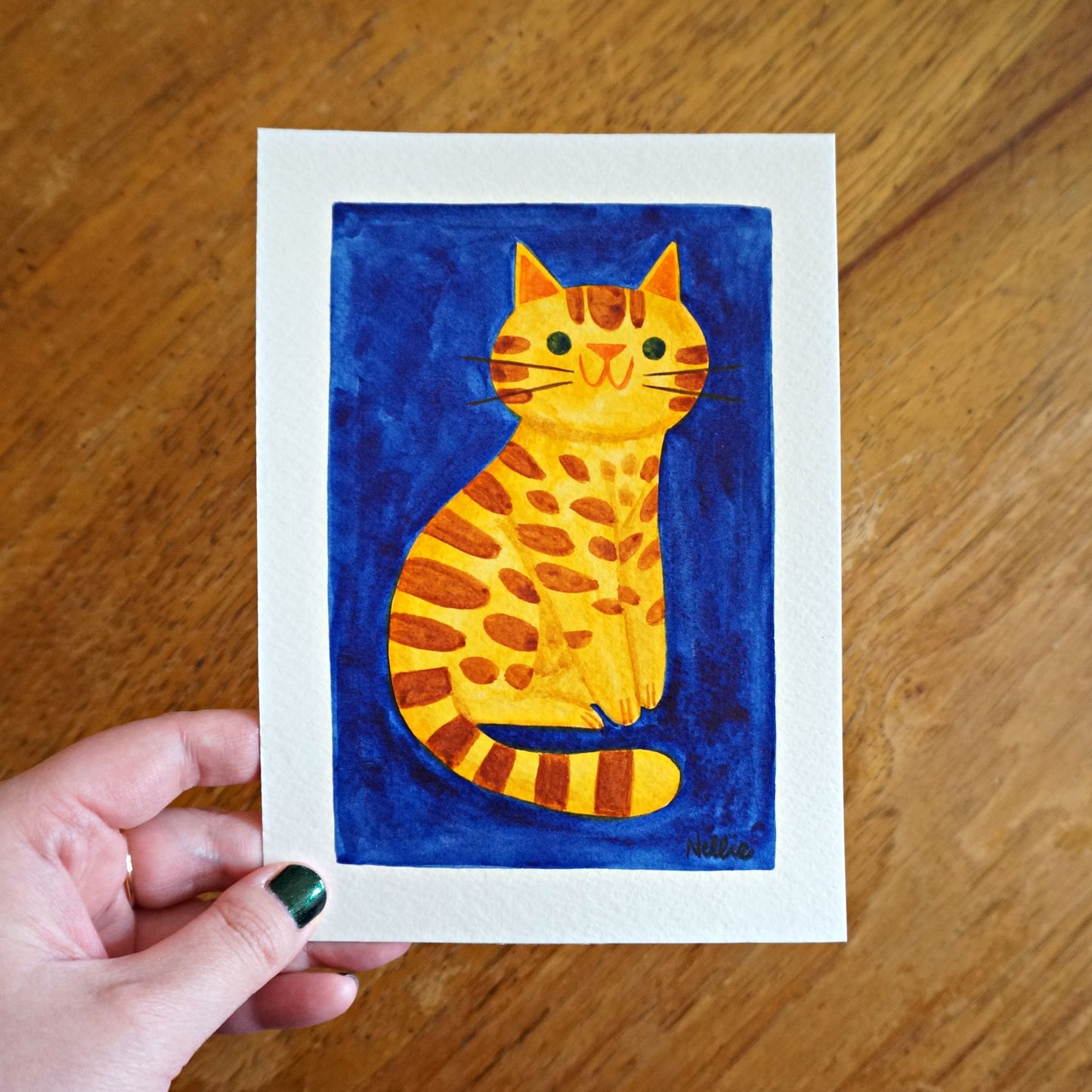 Sitting Orange Tabby - Mini Painting