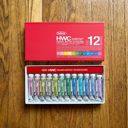 Holbein Watercolor Set (Pastels) - 12 Tubes