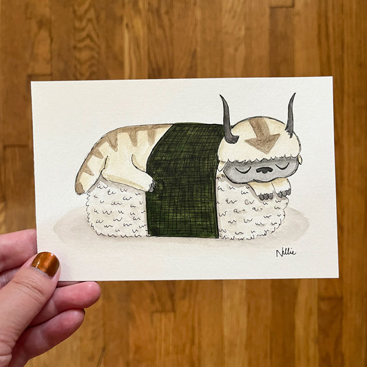 Sleeping Appa Musubi - Mini Painting