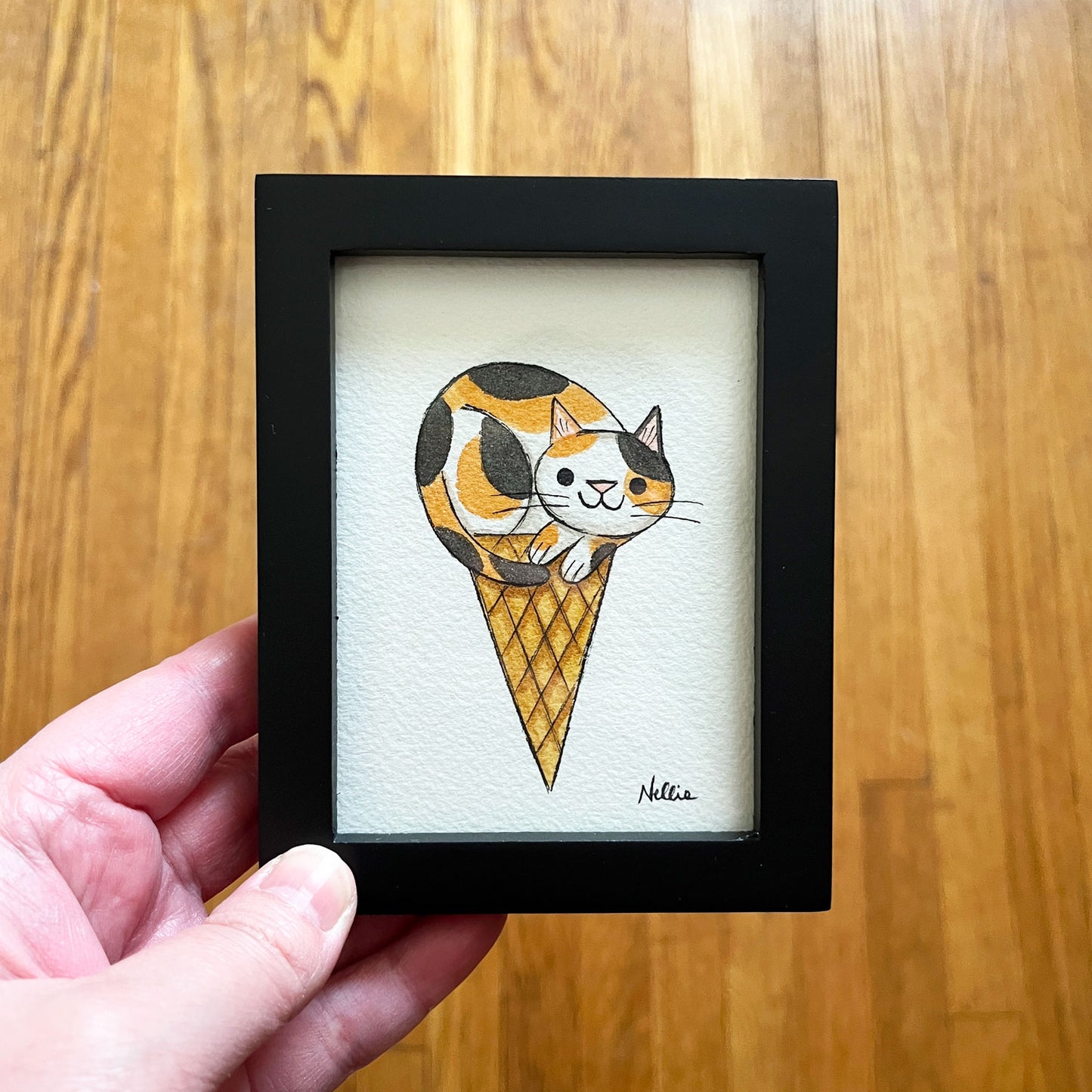 Calico Cat Cone - Mini Painting