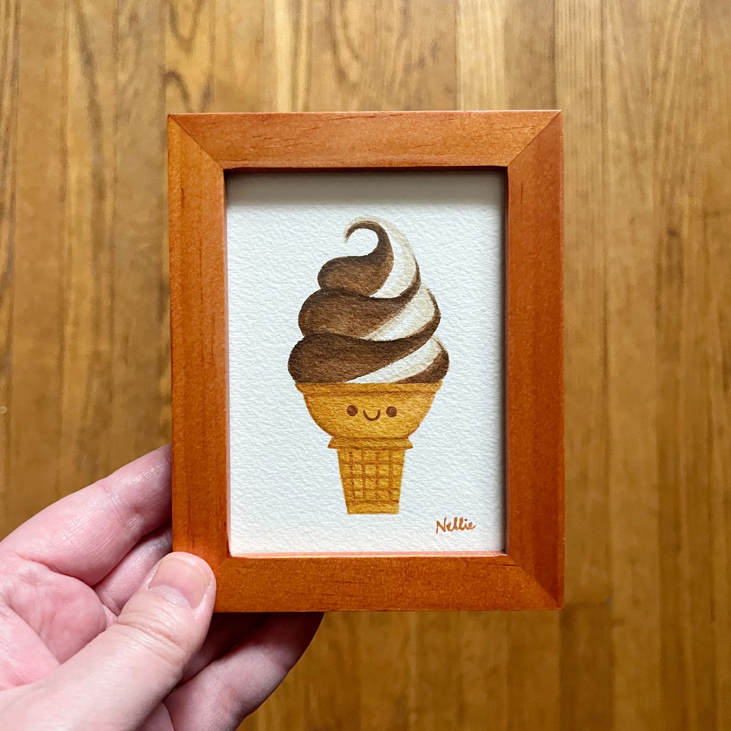 Chocolate Vanilla Swirl - Framed Mini Painting