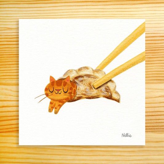 Gyoza Cat - 5x5 Art Print