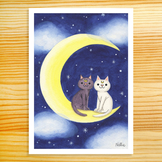 Luna & Artemis - 5x7 Art Print