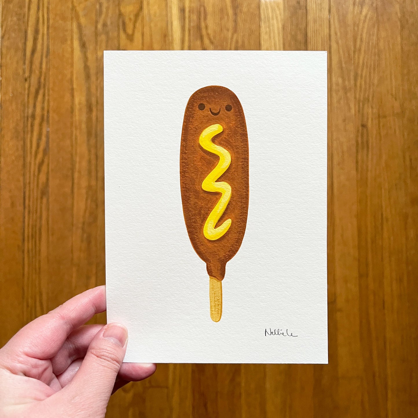 Mustard Corn Dog 2 - Mini Painting