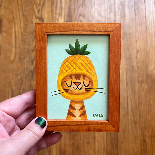 Pineapple Cat 2 - Mini Painting