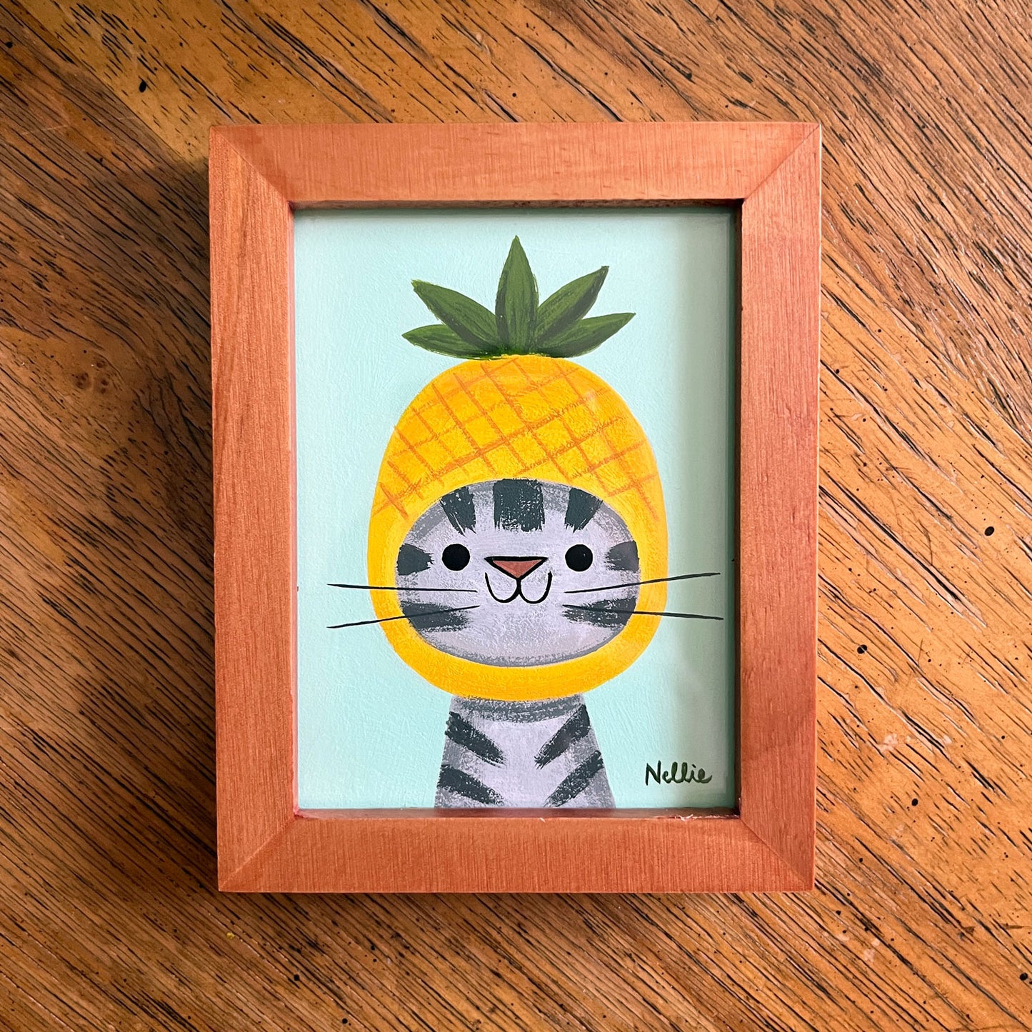 Pineapple Cat - Mini Painting