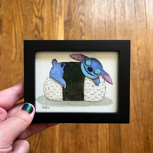 Sleeping Stitch Musubi - Mini Painting