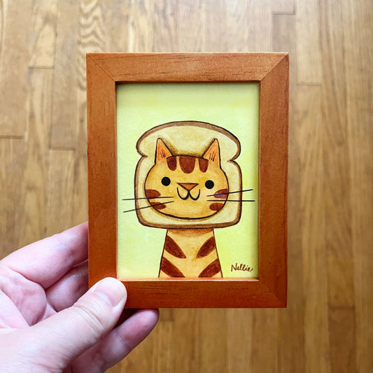 Toast Ginger Cat - Mini Painting