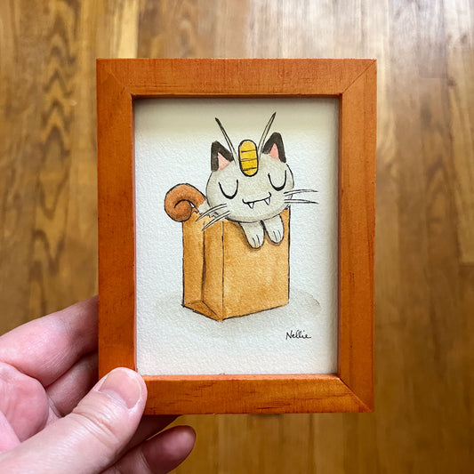 Meowth in a Bag - Mini Painting