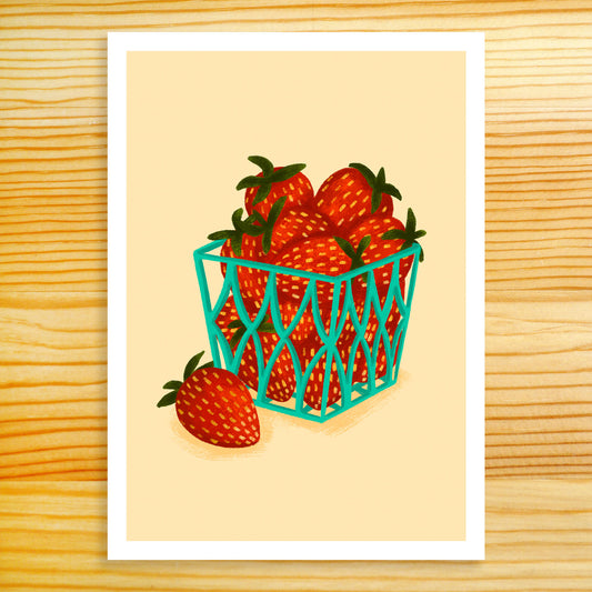 Basket Of Strawberries - 5x7 Print