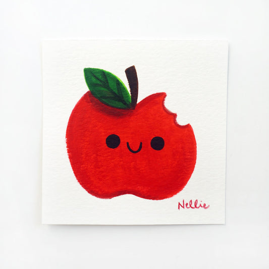 Bitten Red Apple - Mini Painting