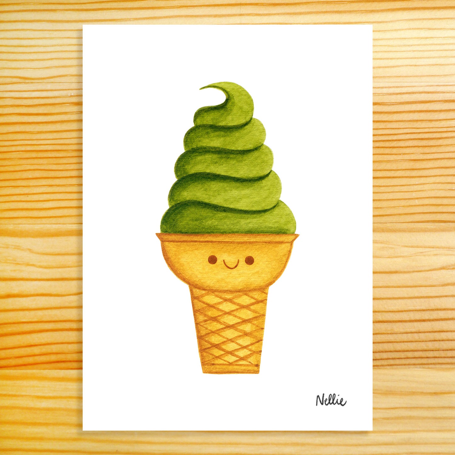 Matcha Soft Serve Ice Cream - 5x7 Art Print