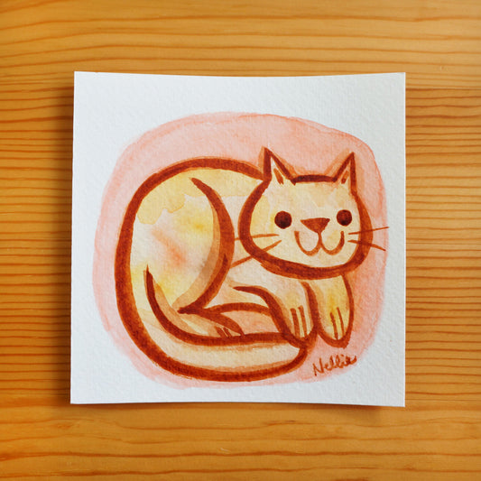 Meditation Cat - Mini Painting