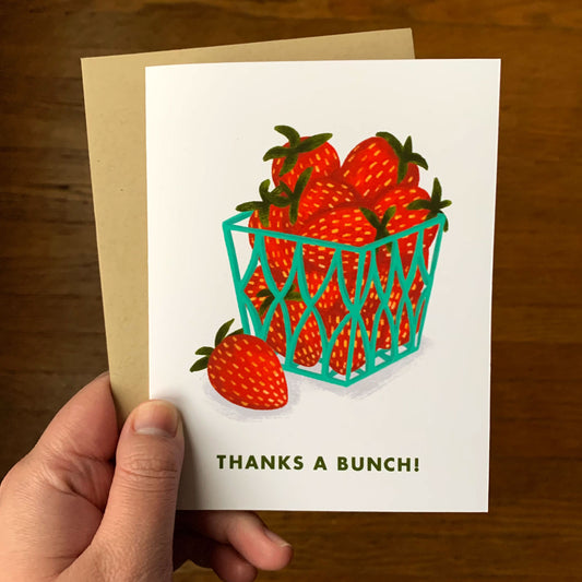 Strawberry Basket Thanks Greeting Card