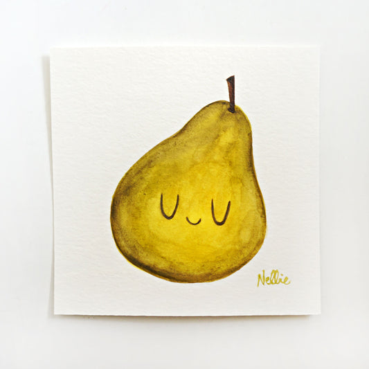 Sweet Snoozy Pear - Mini Painting