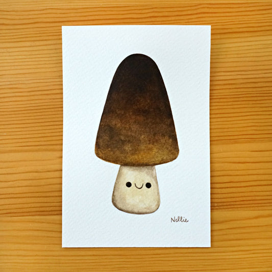 Tall Straw Mushroom - Mini Painting