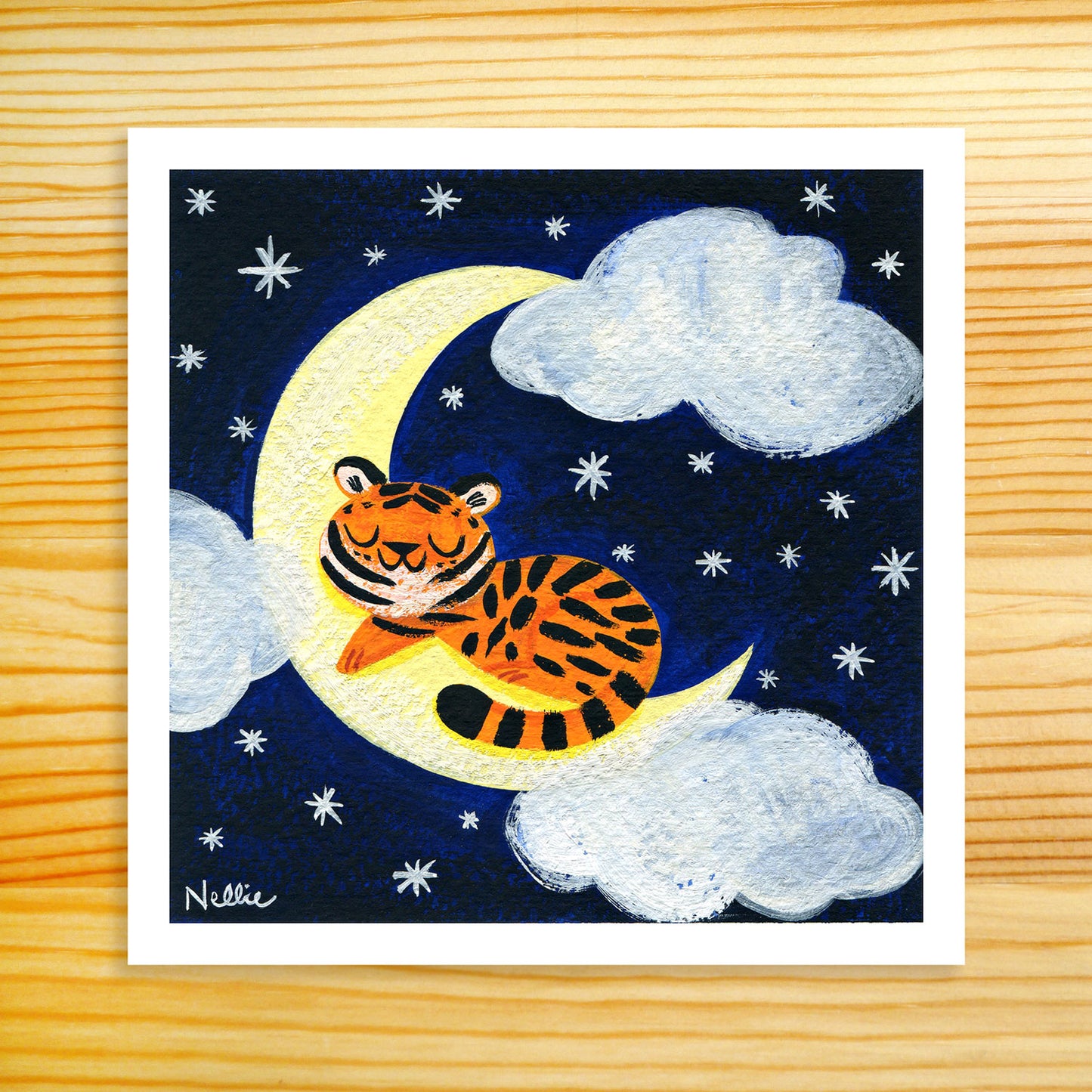 Tiger on the Moon - 5x5 Print