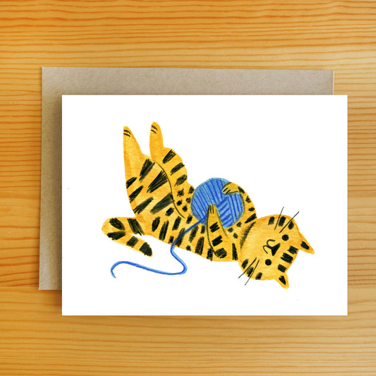 Yarn Ball Cat Card